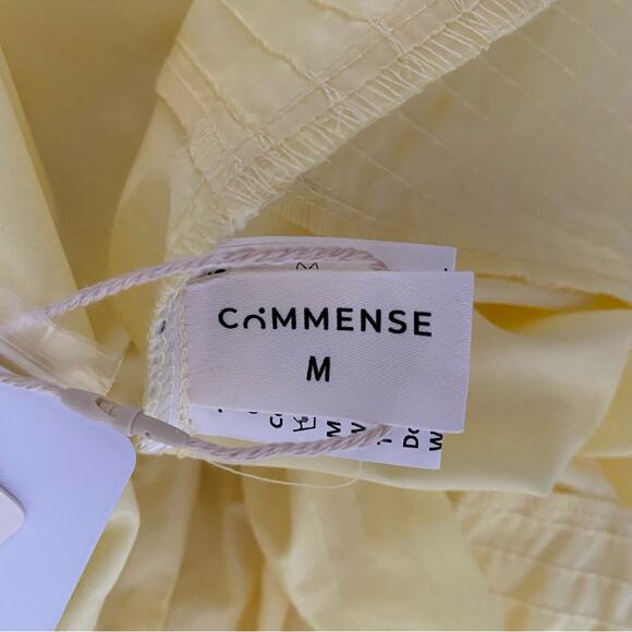 Commense Butter Yellow Cotton Sleeveless Pleated Blouse NWTs size medium - Picture 7 of 7